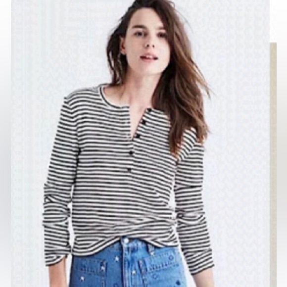 Madewell Tops - EUC Madewell Ribbed Henley Longsleeve Size Small